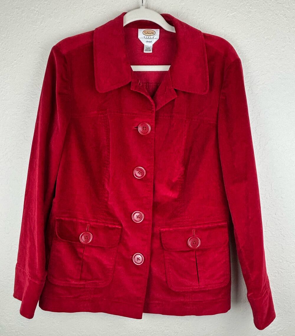 Talbots Vintage Red Jacket with Oversized Buttons Size 14W